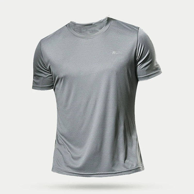 Summer Mens Quick Dry Running Bodybuilding Shirts Sport Gym t Shirt Men Short Sleeve Fitness Tops Oversized t-Shirt Jersey -…