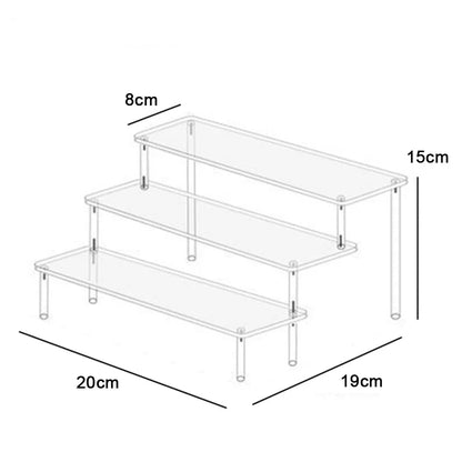 1-4 Tier Acrylic Display Stand Durable Display Rack For Cupcake Perfume Doll Transparent Trapezoidal Blind Box Storage Shelf…
