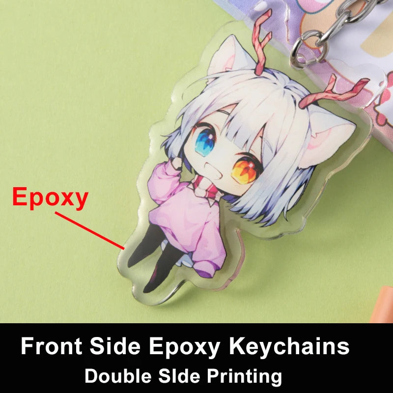 Personalized Keychains Designer Custom Cartoon Llavero Key Chain Photo Customized Anime Charms Hologram Clear Acrylic Key Ri…