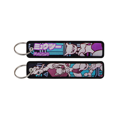 Japanese Anime Elf Monsters Keychain for Cars Backpack Key Holders Embroidery Keyrings Key Tag Jet Tag Accessories Gifts 1pc…