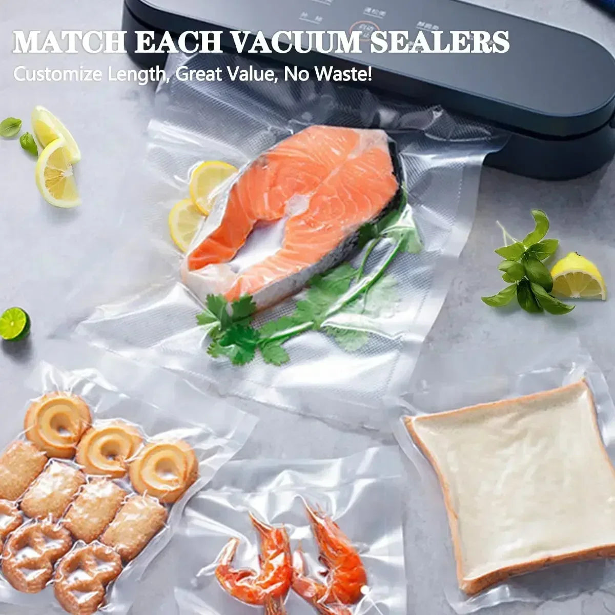 50pcs/Lot BPA-Free Food Vacuum Plastic Sealing Bags Food Preservation Sealed Bag Household Reusable Vacuum Sealer Bag - imag…