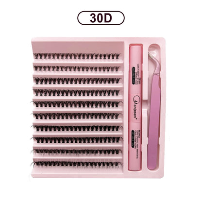 DIY Lashes Extension Kit Eyelashes 200 PCS Clusters Lash Bond and Seal Makeup Tools for Gluing Lashes Gluing Glue Accessorie…