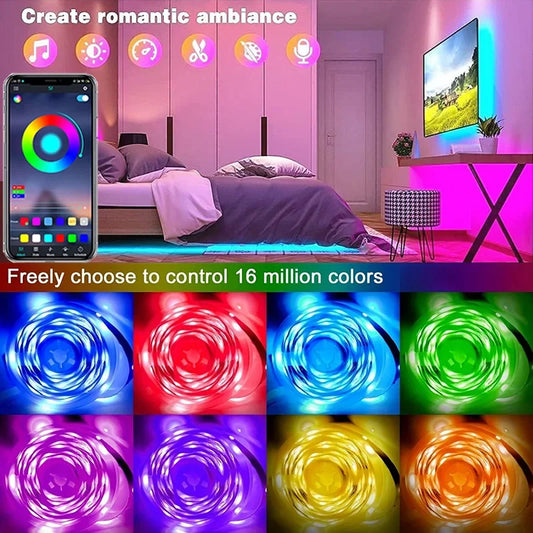 USB LED Strip Lights APP Control Color Changing 5050 RGB Led Light Flexible Lamp Tape for Room Decoration TV Backlight Diode…