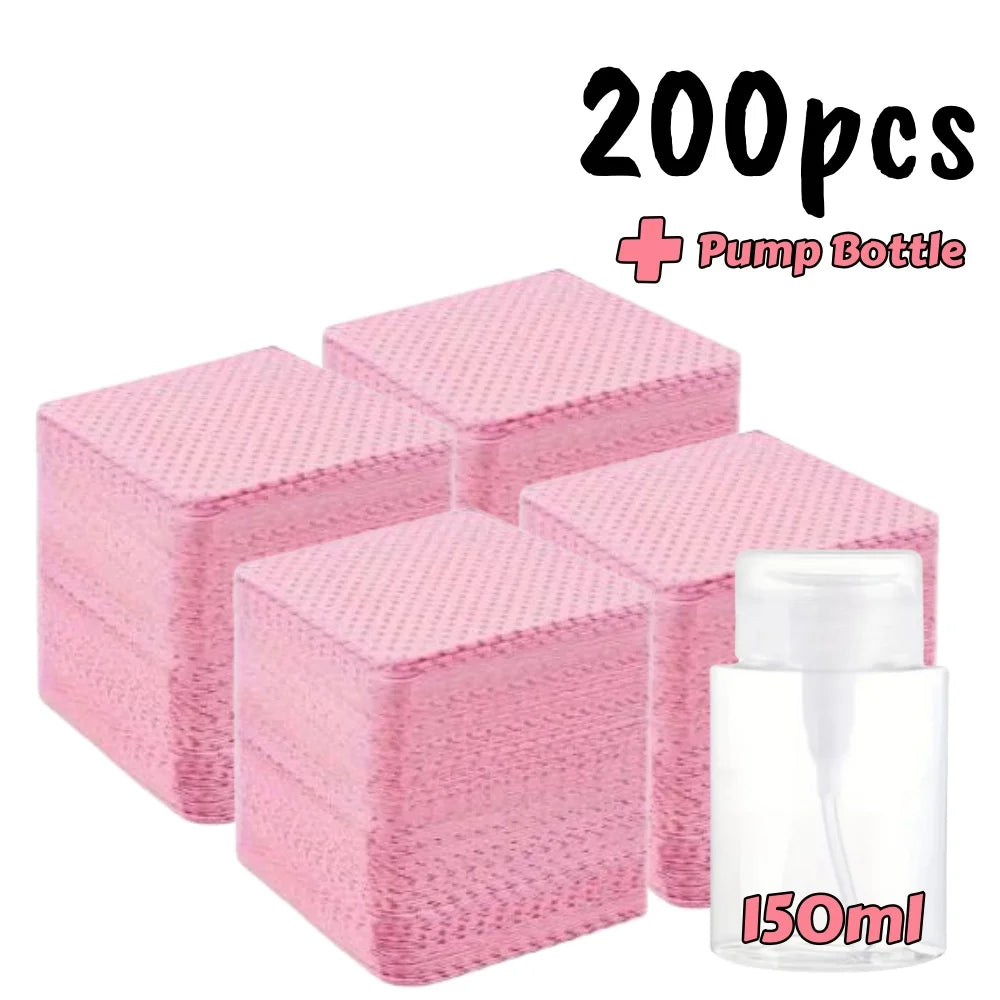 20/600pcs Lint-Free Nail Wipes Gel Cleansing Tissues Aluminum-Free Nail Polish Remover Pads for NaiArt Beauty Cleaning Care…