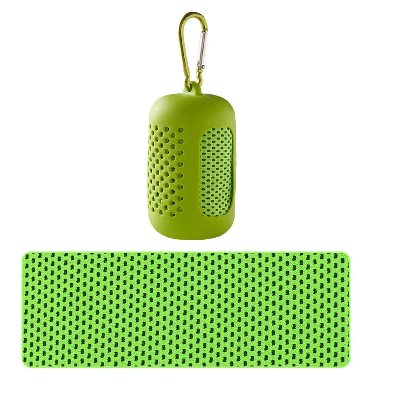 Portable Circular Silicone Wrapped Cold Towel Cooling Towel Quick Drying Polyester Fiber Towels Beach Accessories Sport Fitn…