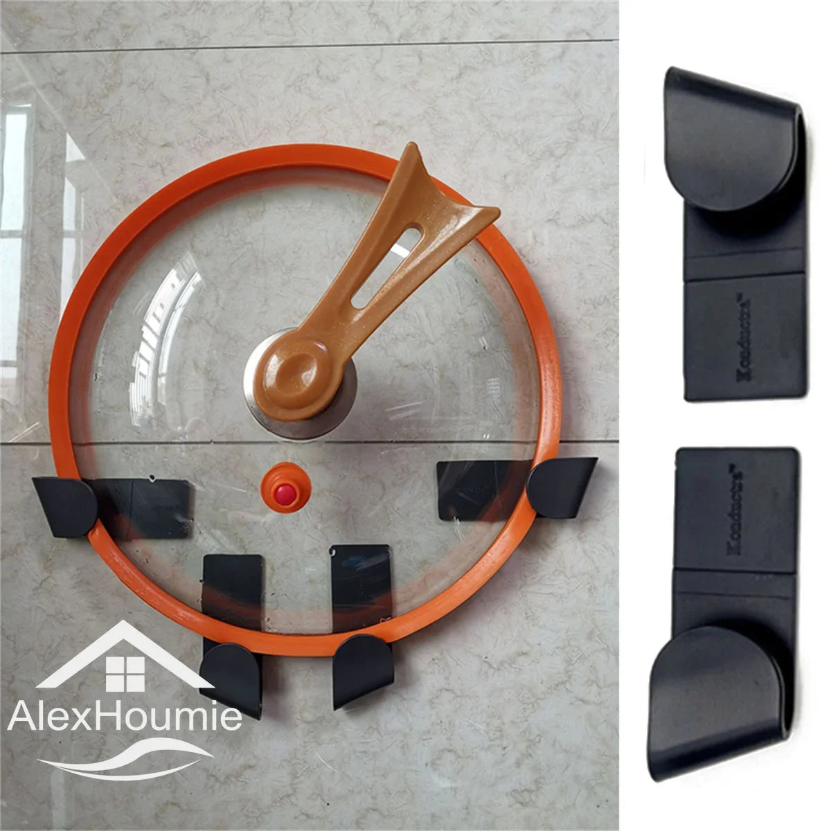 1/2/12pcs Pot Lid Holder Wall-Mounted Hanging Holder for Pan Pot Cover Rack Plastic Kitchen Storage Rack Kitchen Organizer -…