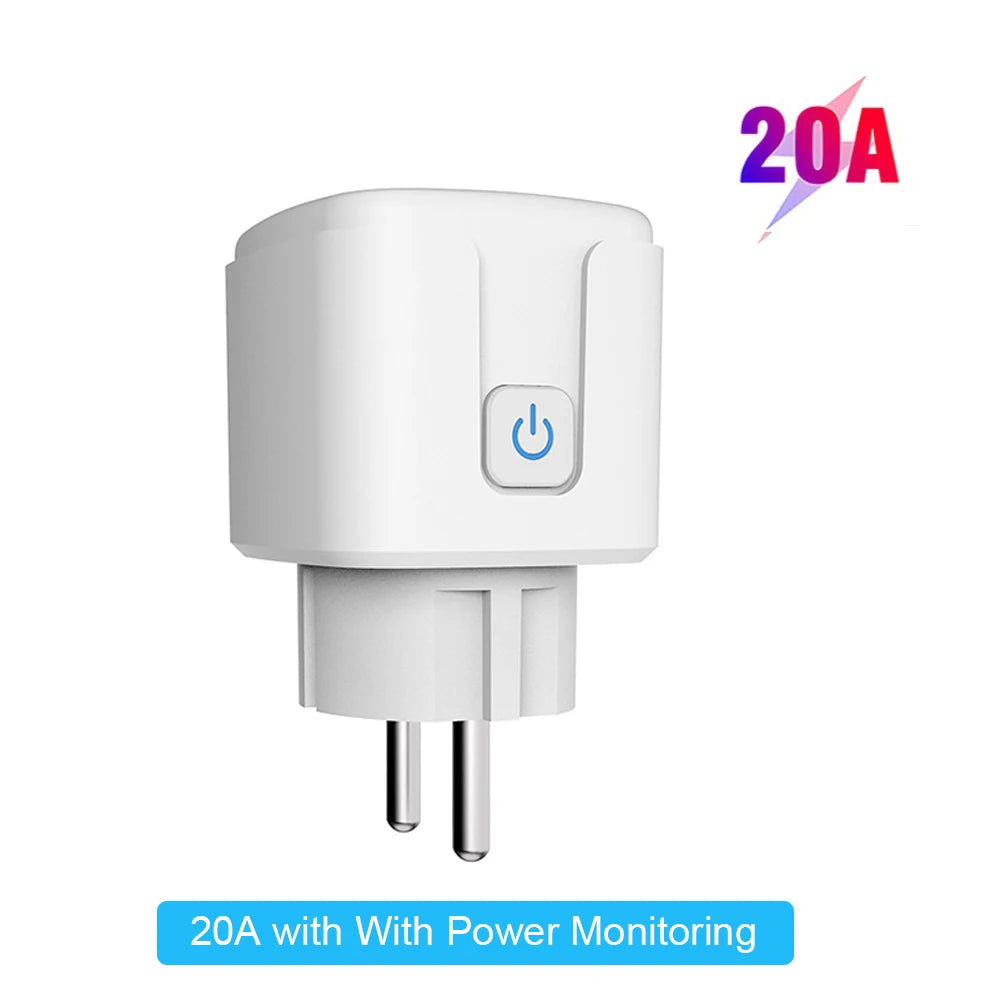 Tuya Zigbee Smart Plug 20A EU Smart Socket With Power Monitoring Timing Function Voice Control Via Alexa Google Home Yandex…