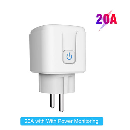 Tuya Zigbee Smart Plug 20A EU Smart Socket With Power Monitoring Timing Function Voice Control Via Alexa Google Home Yandex…