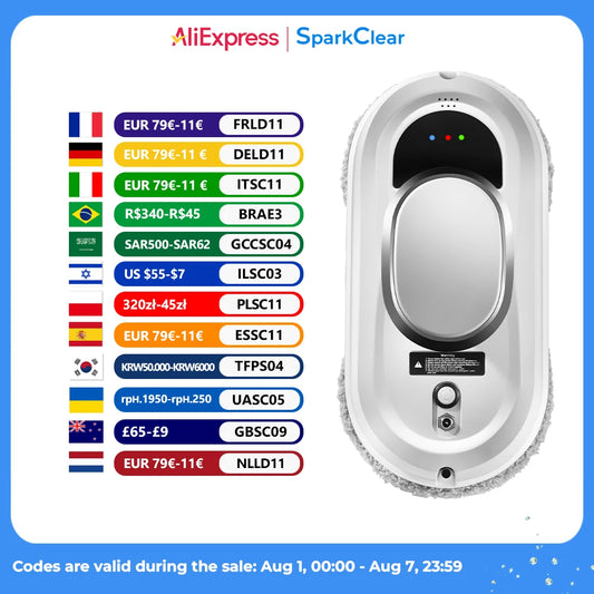 Electric Window Cleaning Robot 5600Pa Automatic & Remot Control Limpiacristales Vacuum Glass Washing Robot for Home Applianc…