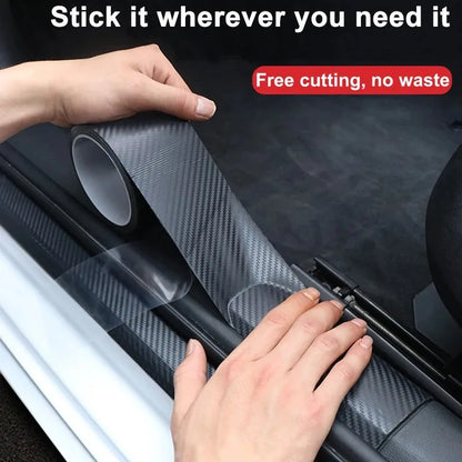 Nano Carbon Fiber Car Sticker Paste Protector Strip DIY Automotive Protective Film Auto Door Sill Side Mirror Anti Scratch T…
