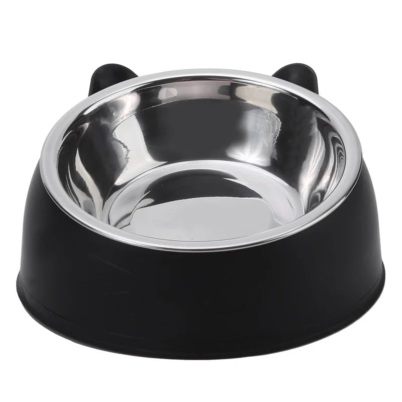 1/2/5pcs Cat Bowl Creative Inclined Kitten Puppy Food Feeding Bowls Stainless Steel Cats Drinking Feeder Pet Dogs Cats Feede…