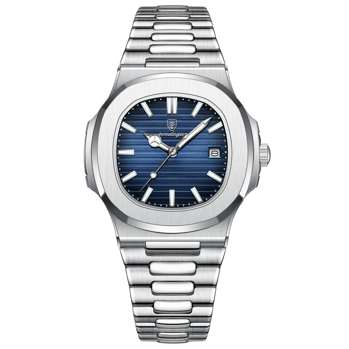 POEDAGAR Square Luxury Men Wristwatch Waterproof Luminous Date Stainless Steel Male Clock Business Sports Quartz Watches For…