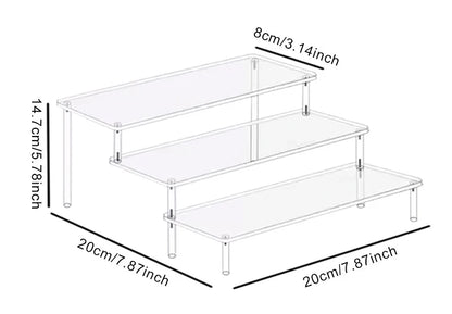 1-4 Tier Acrylic Display Stand Durable Display Rack For Cupcake Perfume Doll Transparent Trapezoidal Blind Box Storage Shelf…
