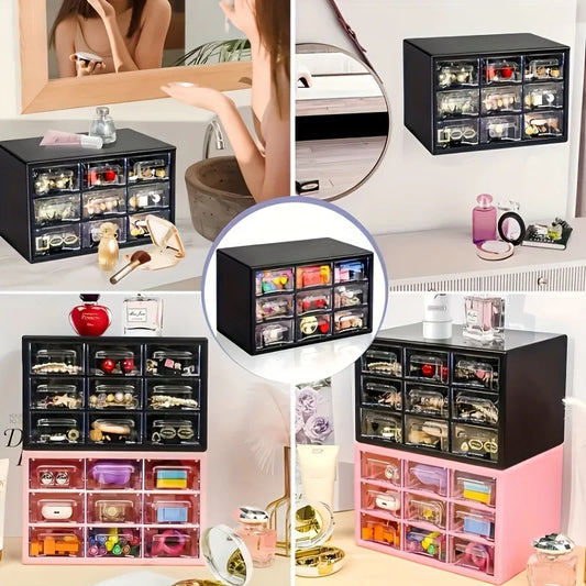 Dustproof Multi-Grid Desktop Drawer Organizer - Portable Storage Box for Jewelry, Cosmetics, Desk Drawer Organizer Box - ima…