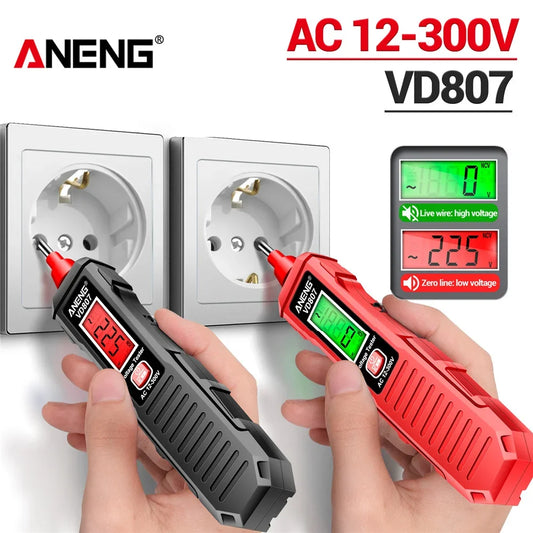 ANENG VD807 One-word Induction Portable 50/60Hz Smart Electric Pen Tester NCV Sensor AC 12-300V Non-contact Wire Detector To…