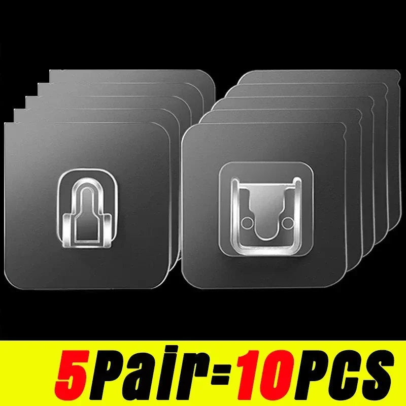 Double-Sided Self Adhesive Wall Hooks Strong Sticky Transparent Traceless Kitchen Bedroom Wall Hook Storage Holders Wholesal…