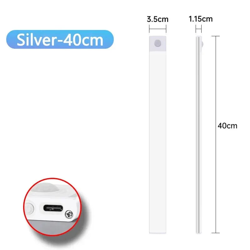 Cabinet Lights Motion Sensor LED Wireless USB Under Ultra Thin Night Light For Kitchen Cabinet Bedroom Wardrobe Indoor Light…