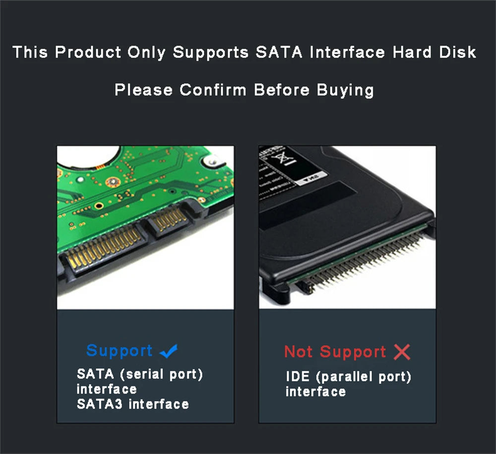 USB 3.0 HDD Enclosure 2.5inch SATA SSD Hard Drive Case with 5Gbps Transfer Speed Mobile External Housing Harddisk Boxs Cable…