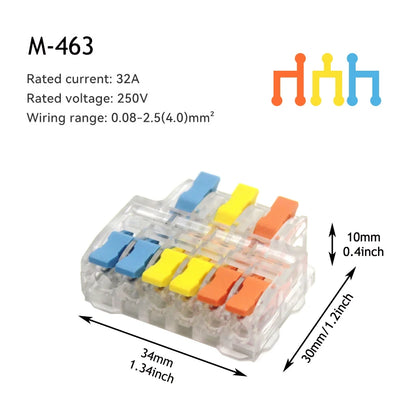 10/50 PCS Mini Fast Wiring Connectors Universal Compact Lever Crimp Splitter Electrical Conductors Push-in Home Terminal Blo…