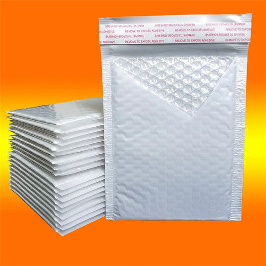 50pcs Pearlescent Film Waterproof Bubble Bag Packaging Express Bag White Foam Self Seal Pack Bag ShippingbagThickened Envelo…