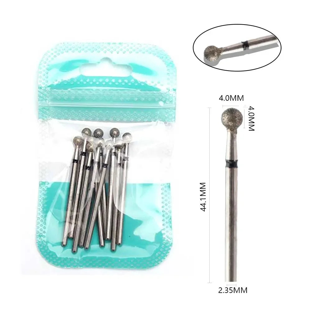 10pcs Diamond Milling Cutter Nail Drill Bits Set For Manicure Accessory Pedicure Eletric Machine Nail Bit Brush Burr Tools -…