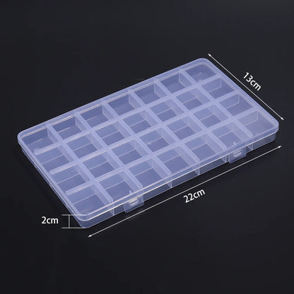 1 Pc Plastic Jewelry Box 5-28 Compartment Slot Organizer Storage Beads Container Adjustable Jewelry Storage Box Rectangle Ca…