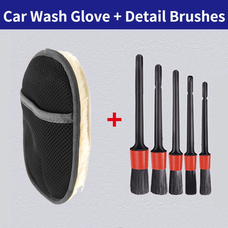 Car Styling Wool Soft Car Washing Gloves Cleaning Brush Motorcycle Washer Care Products Plush Car Wash Gloves - image 10