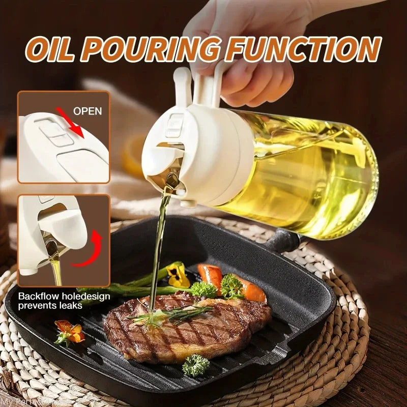 2in1 500ml Plastic Kitchen Oil Sprayer Spray Oil Olive Spray Bottle for Oil Dispenser BBQ Baking Roasting Picnic Kitchen Too…