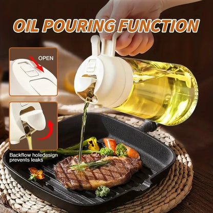 2in1 500ml Plastic Kitchen Oil Sprayer Spray Oil Olive Spray Bottle for Oil Dispenser BBQ Baking Roasting Picnic Kitchen Too…