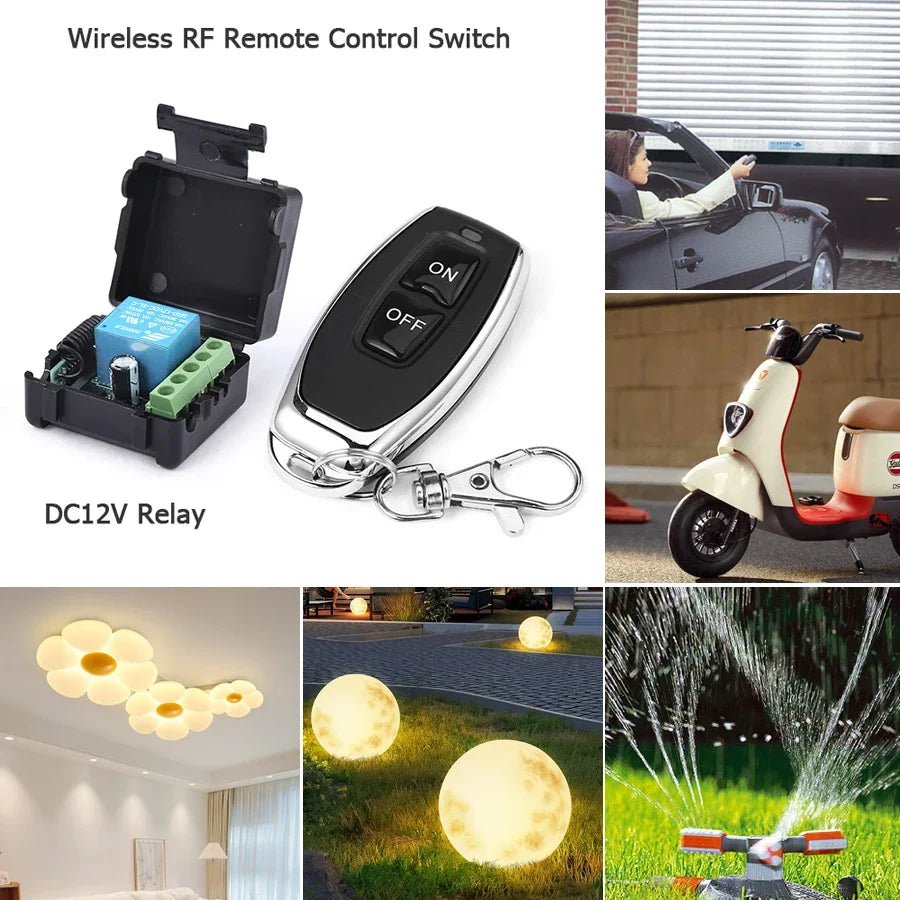10A Relay Receiver Mini Module Remote Control f 433Mhz Universal Gate Remote Control Switch DC 12V or Gate LED Garage Door -…