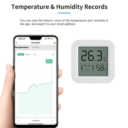 Zigbee Temperature Humidity Sensor For Smart Home LCD Screen Works With Tuya Alexa Google Home APP Smart Life Tuya Smart Yan…