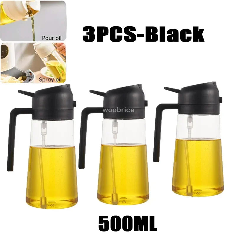 Olive Oil Spray Bottle for Oil Bottle Pouring for Cooking Oil Spices Camping Dispenser with Automatic Lid Spice Shaker - ima…