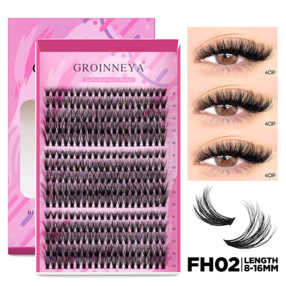 GROINNEYA DIY Lash Extension Kit Individual Lashes Cluster Mix Eyelashes Full Set Lashes Kit with Lash Bond and Seal At Home…