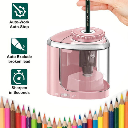 Electric Sharpener Assembly Desktop Automatic Pencil Sharpener Suitable To Pencils (6-8mm) for Students School Office Statio…
