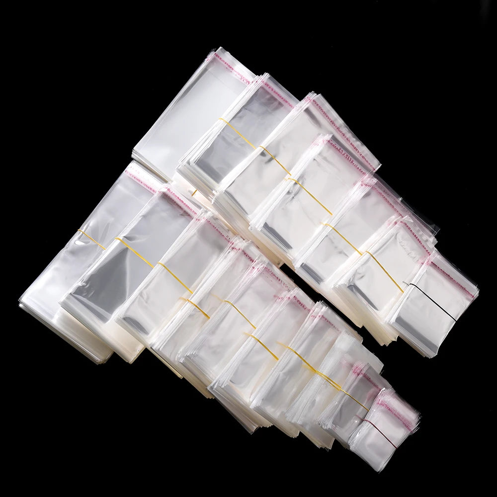 100pcs/lot Transparent Self Adhesive Seal Bags OPP Plastic Cellophane Bags Gifts Bag & Pouch Jewelry Packaging Bags - image 3