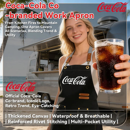 COKE Kitchen Apron for Women Men Waterproof Oilproof Apron Can Wipe Hands Cooking Baking Cleaning Universal Sleeveless Aprons