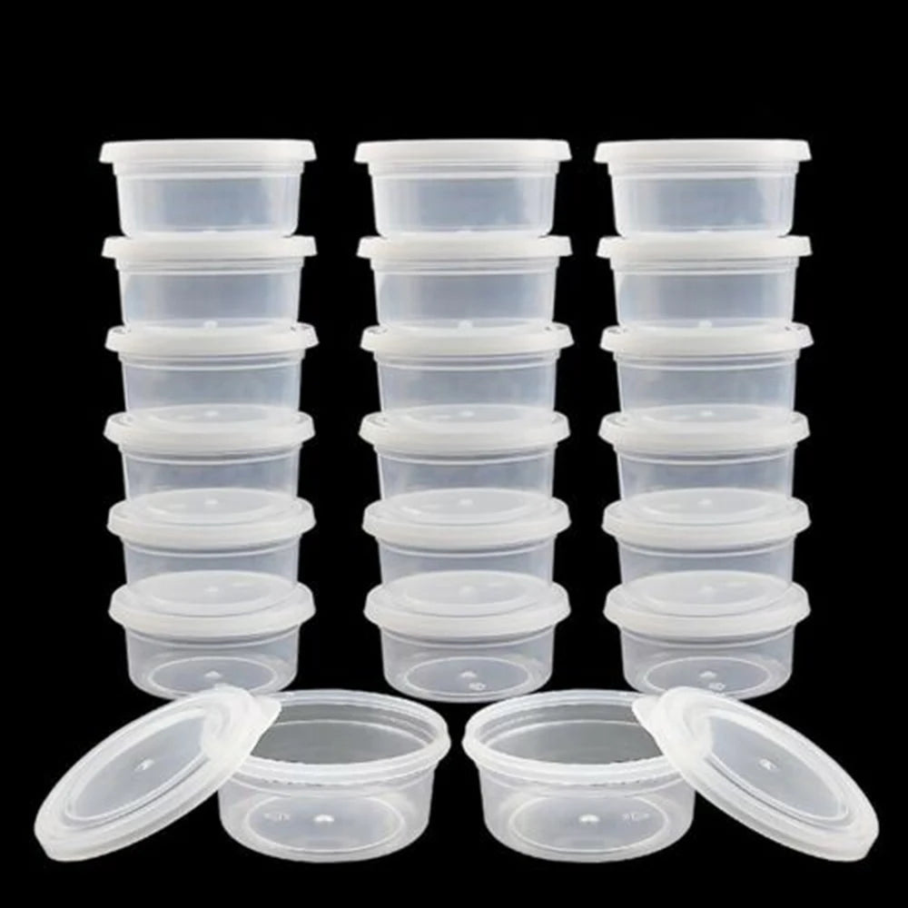 20PCS Foam Ball Round Clear Storage Box Container With Lid Slime Clay Storage Jar Sealed - image 6
