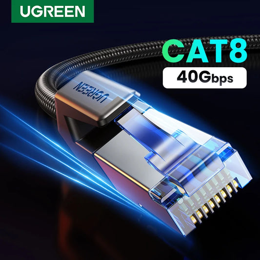 UGREEN CAT 8 Ethernet Cable High Speed Braided 40Gbps 2000MHz Network Lan Cord RJ45 Shielded Indoor for Router PC PS5 Modem…
