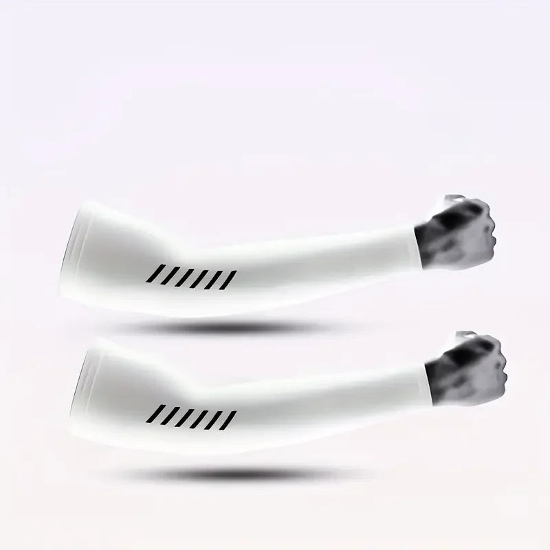 1 Pair Men's Lightweight Breathable Cooling Sports Sleeves Ice Silk Fabric Sweat-Absorbent for Cycling Fishing Running & Hik…