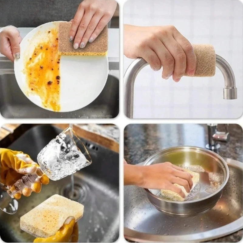 Biodegradable compostable cellulose and coconut scrubbing sponge -6 eco-friendly sponge tableware pieces - image 3