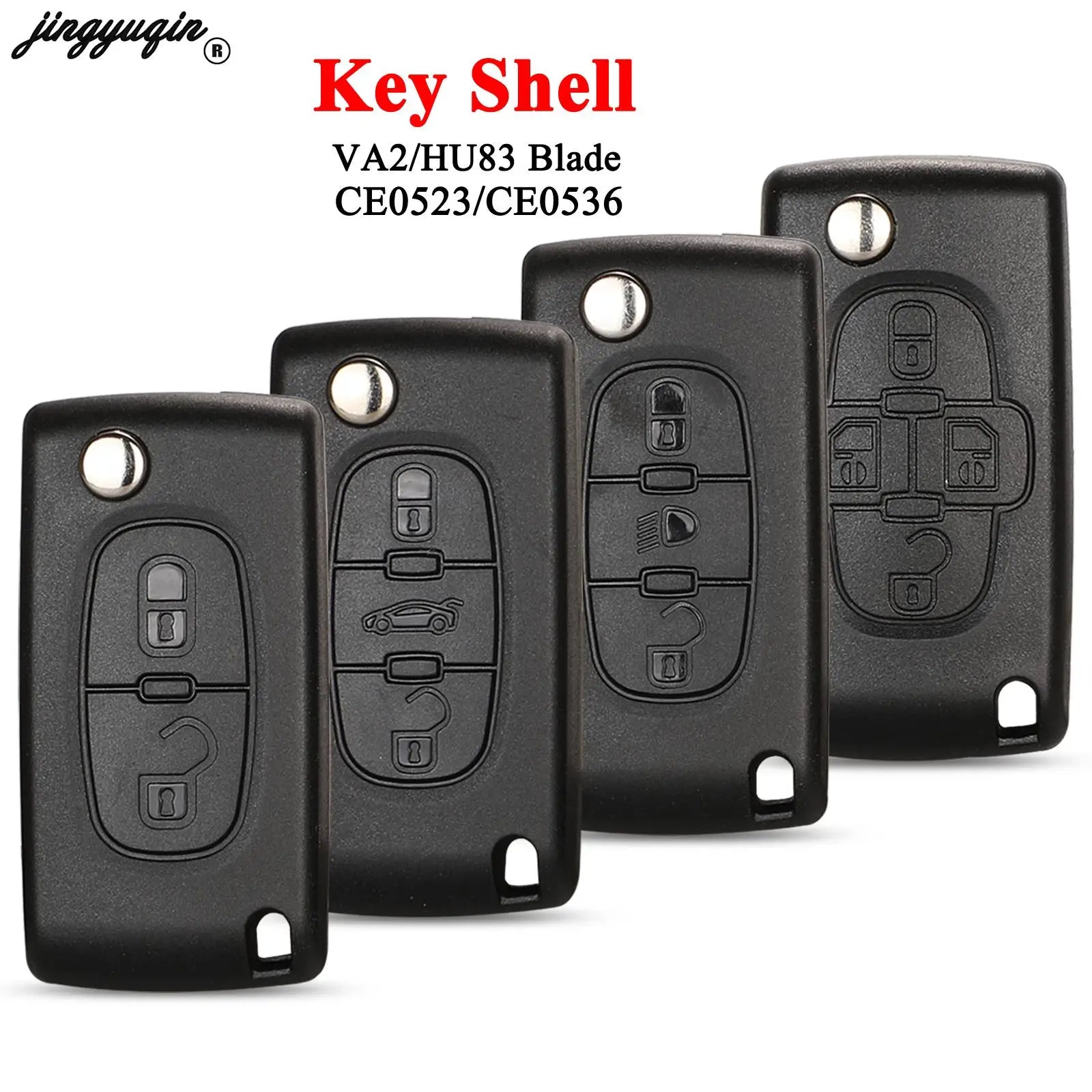 Jingyuqin 2/3 Buttons for Peugeot 207 307 308 407 607 807 For Citroen C2 C3 C4 C5 C6 Auto Remote key Case Va2/Hu83 CE0523 CE…