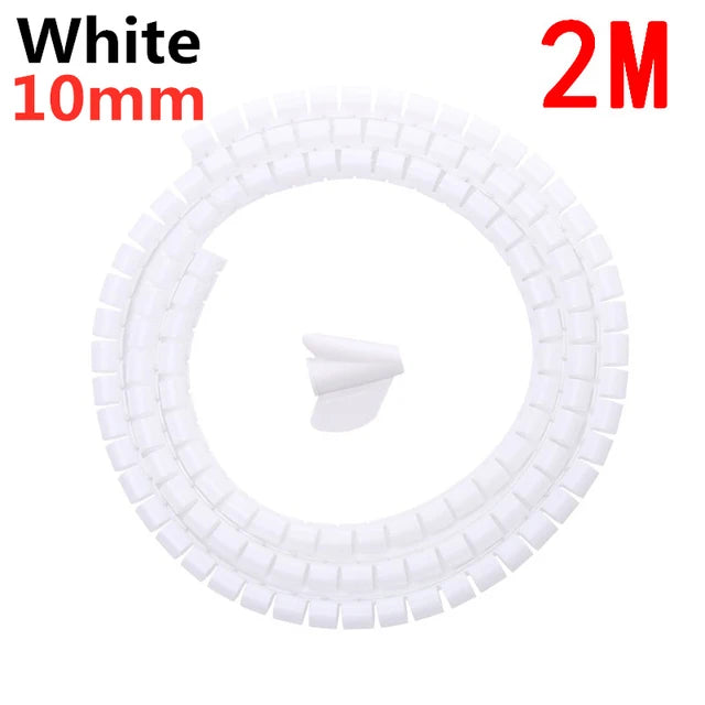 2M/1M Flexible Spiral Cable Wire Protector Cable Organizer Computer Cord Protective Tube Clip Organizer Management Tools 16/…