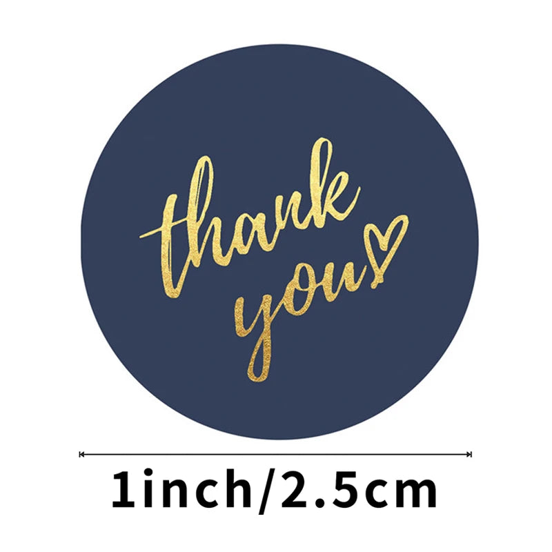 50-500pcs 1inch Blue Thank You Stickers For Envelope Sealing Labels Stationery Supplies Handmade Wedding Gift Decoration Sti…