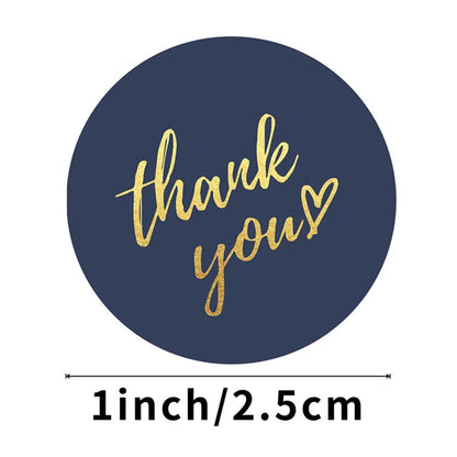 50-500pcs 1inch Blue Thank You Stickers For Envelope Sealing Labels Stationery Supplies Handmade Wedding Gift Decoration Sti…