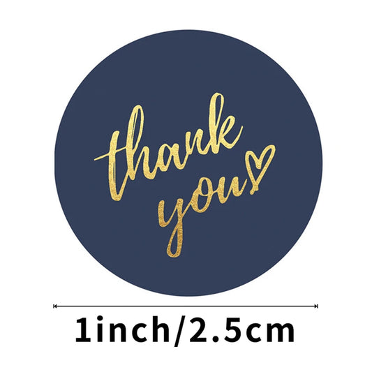 50-500pcs 1inch Blue Thank You Stickers For Envelope Sealing Labels Stationery Supplies Handmade Wedding Gift Decoration Sti…