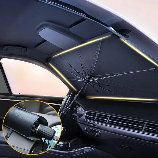 Car Sunshade Umbrella Windshield Folding Front Parasol Umbrella Type Sun Shade for Car Window Summer Sun Protection Accessor…