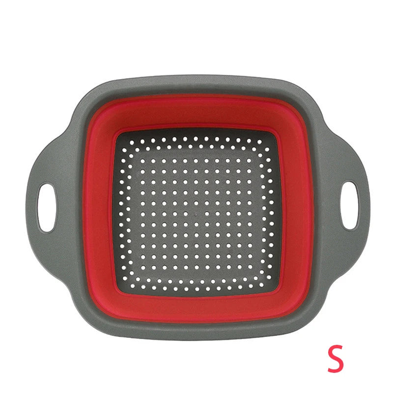 LMETJMA Square Collapsible Colander Silicone Kitchen Foldable Colander Food Vegetable Fruit Strainers Drainer JT39 - image 12