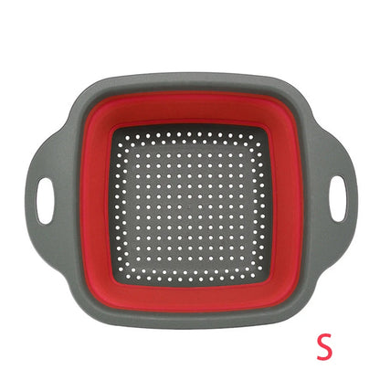 LMETJMA Square Collapsible Colander Silicone Kitchen Foldable Colander Food Vegetable Fruit Strainers Drainer JT39 - image 12