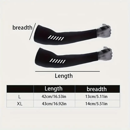 1 Pair Men's Lightweight Breathable Cooling Sports Sleeves Ice Silk Fabric Sweat-Absorbent for Cycling Fishing Running & Hik…
