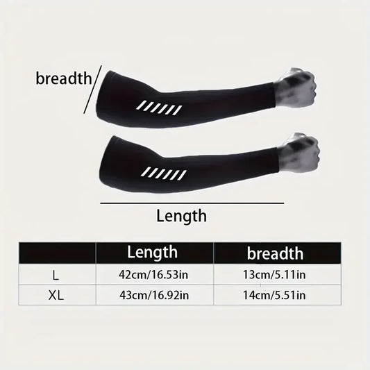 1 Pair Men's Lightweight Breathable Cooling Sports Sleeves Ice Silk Fabric Sweat-Absorbent for Cycling Fishing Running & Hik…
